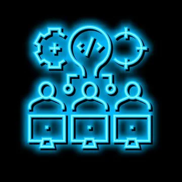 Hackathon fintech development neon glow icon illustration Stock Illustration