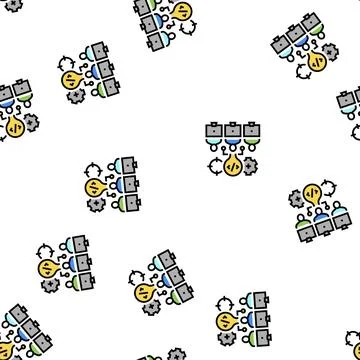 Hackathon fintech development vector seamless pattern Stock Illustration