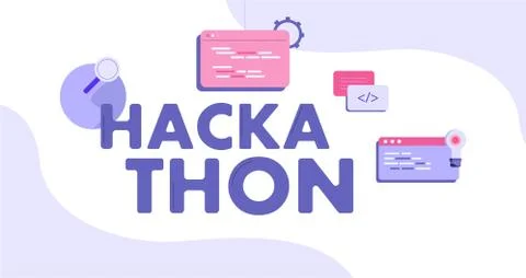 Hackathon illustration. Forum for software developers modern programming and Stock Illustration