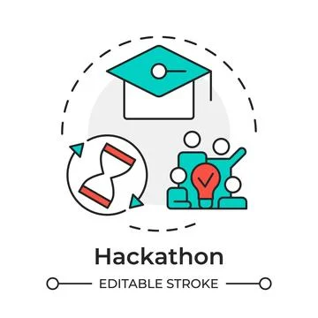 Hackathon multi color concept icon Stock Illustration