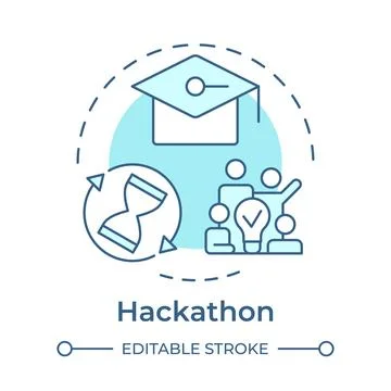 Hackathon soft blue concept icon Stock Illustration