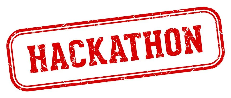 Hackathon stamp. hackathon rectangular stamp on white background イラスト素材