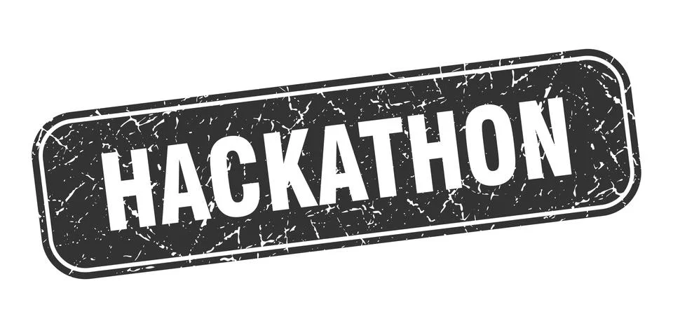 Hackathon stamp. hackathon square grungy black sign Stockillustratie