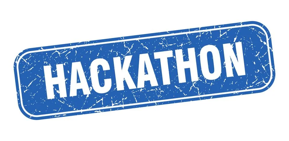 Hackathon stamp. hackathon square grungy blue sign Stockillustratie