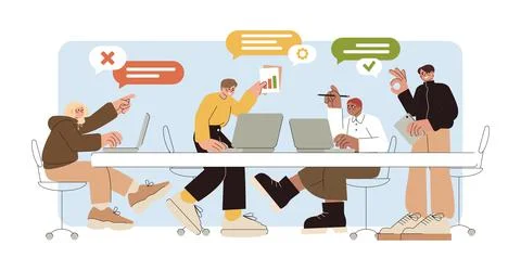 Hackathon technology with computer programmers, graphic designer and developers Stockillustratie