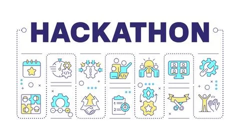 Hackathon word concept isolated on white Illustrazione stock