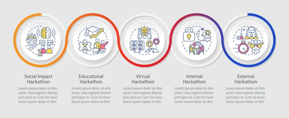 Hackathons types loop infographic template 스톡 일러스트