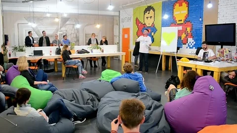 Hackaton Broadcast LAB 2016 in Kiev, Ukraine. Stock Footage 71689307