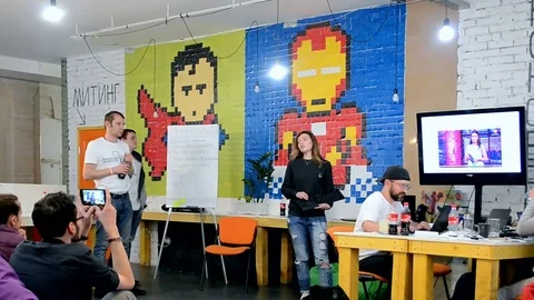 Hackaton Broadcast LAB 2016 in Kiev, Ukraine. Video stock 71689359