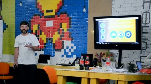 Hackaton Broadcast LAB 2016 in Kiev, Ukraine. Video stock 71689396