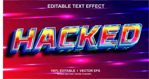 Hacked 3d vector text effect with modern style design Stock Illustration