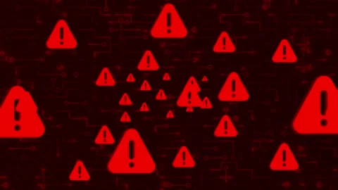 Hacked Alert Cyber Attack on Computer Network Cybersecurity Stock Footage 332751200