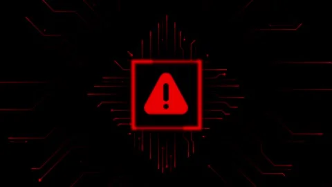 Hacked Alert Cyber Attack on Computer Network Cybersecurity Stock Footage 332751201