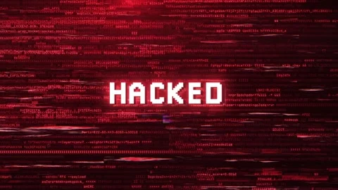 Hacked Alert Warning Over Cybersecurity Glitch Error Animated Background Stock Footage 317565147