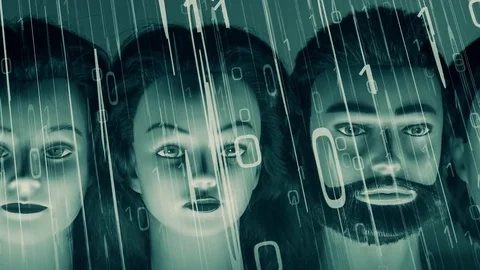 Hacked binary 01 code, big data storm Stock Footage 73311257