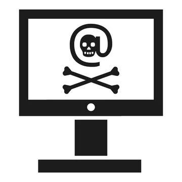 Hacked computer icon, simple style Stock-Illustration