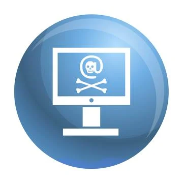Hacked computer icon, simple style 库存插图