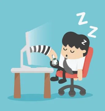 Hacked computer Stock Illustration