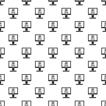 Hacked computer pattern seamless 库存插图