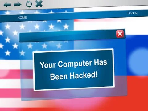 Hacked Computer Popup Message On Laptop Computer 3d Illustration イラスト素材