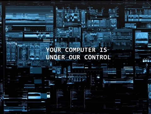Hacked Computer Screen Stock Footage 145966971