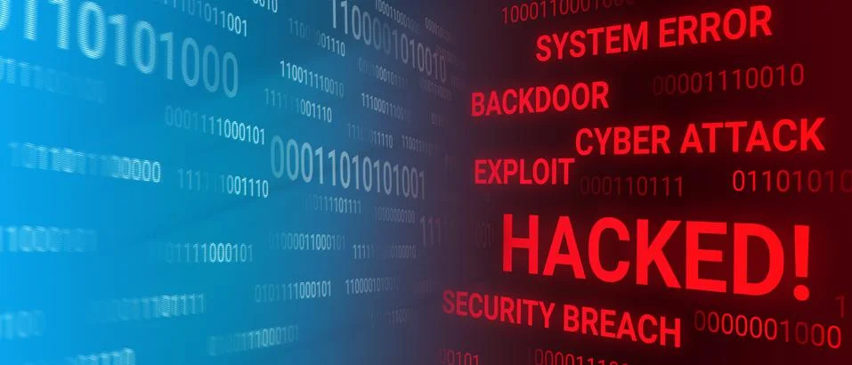 Hacked data concept Stock Illustration