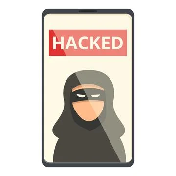 Hacked data icon cartoon vector. Cyber attack Illustrazione stock