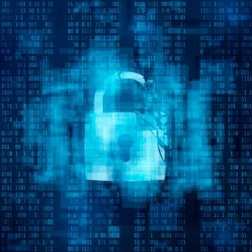 Hacked firewall concept. Broken security system, Cybercrime Stock Illustration