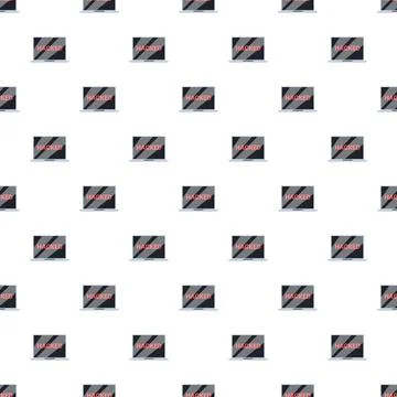 Hacked laptop computers seamless pattern with data breach 库存插图