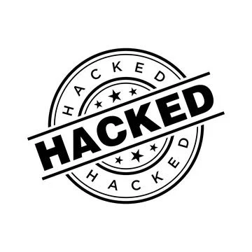 Hacked Letter Rubber Stamp Vector Design Template 스톡 일러스트