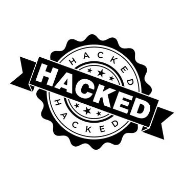 Hacked Letter Rubber Stamp Vector Design Template Stock Illustration