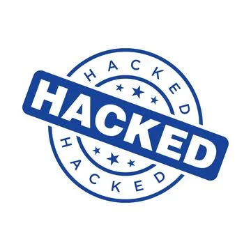 Hacked Letter Rubber Stamp Vector Design Template Stock Illustration