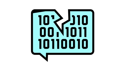 Hacked password binary code color icon animation Video stock 157312567
