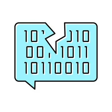 Hacked password binary code color icon vector illustration Stock Illustration