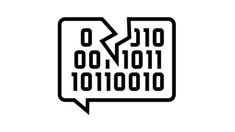 Hacked password binary code line icon animation 動画素材 157310089