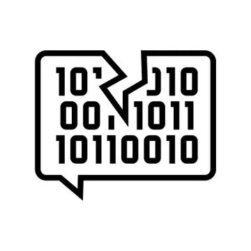 Hacked password binary code line icon vector illustration Stock Illustration