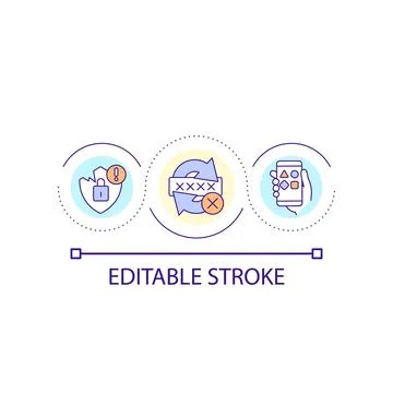 Hacked password loop concept icon Stock-Illustration