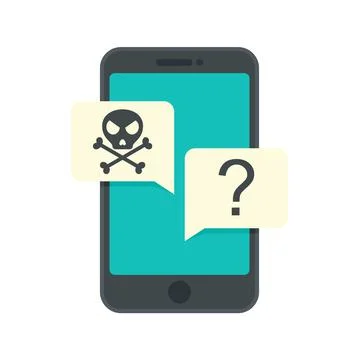 Hacked smartphone icon flat isolated vector Illustrazione stock