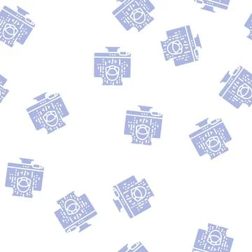 Hacked software glyph seamless pattern Stock Illustration