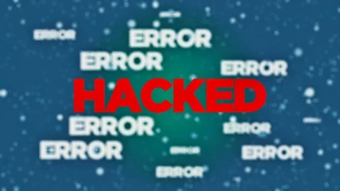 HACKED -  sophisticated hacking software found one hole into the system. Stock Footage 117703232