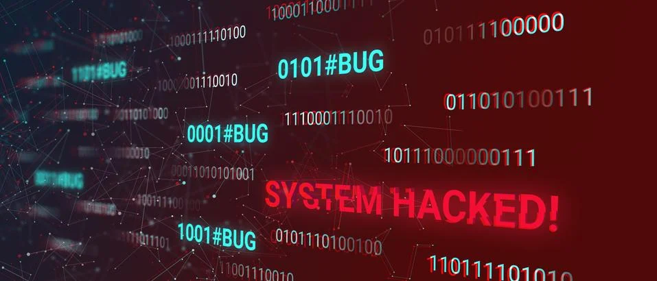 Hacked system concept 库存插图