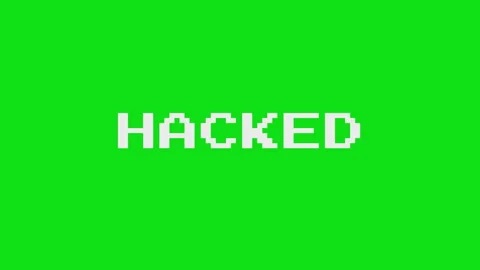 Hacked text animation with a glitch effect. Cyberpunk text with an old TV d.. Stock Footage 346111368