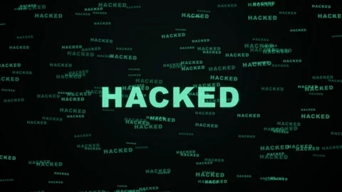 Hacked Text Dark Digital Background Representing Cybersecurity Threat Видео 332695294
