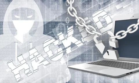 Hacked theme background with brocken lock Stock Illustration