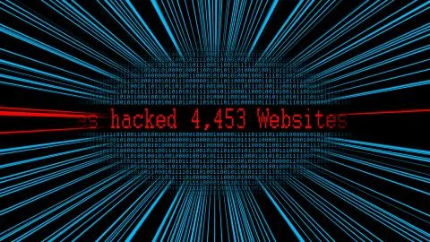 Hacked websites and binary data Stock Photos
