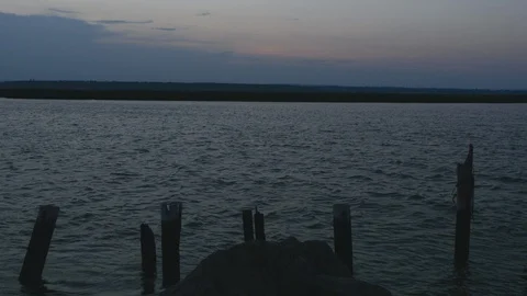 Hackensack River Blue HOur Stock Footage 99921782