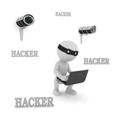Hacker. 3D rendering Illustrazione stock