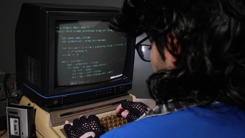 Hacker of the 70s 80s on Vintage Old Stock Video Pond5