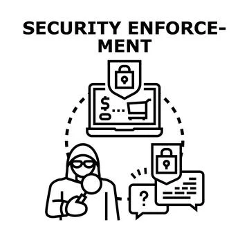 Hacker accessing digital information and cyber security enforcement 스톡 일러스트