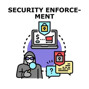 Hacker accessing digital information and cyber security enforcement 스톡 일러스트